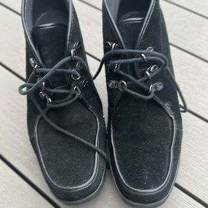 Calvin Klein suede/leather black ankle bootie